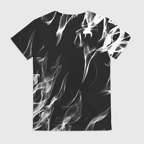 Женская футболка Белые языки пламени текстура / 3D-принт – фото 2