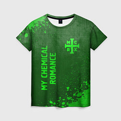 Женская футболка My Chemical Romance - green gradient вертикально