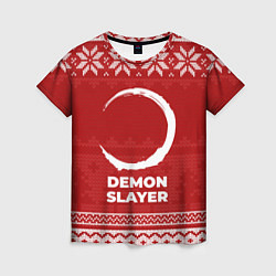 Футболка женская Новогодний Demon Slayer, цвет: 3D-принт