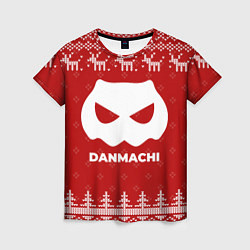 Женская футболка Новогодний DanMachi с оленями