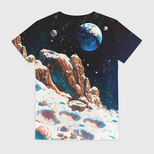 Женская футболка Санта скелет астронавт / 3D-принт – фото 2