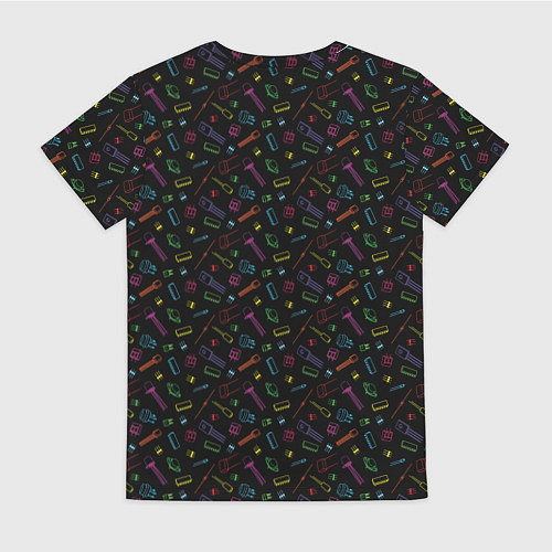 Женская футболка Паттерн с разноцветными радиодеталями / 3D-принт – фото 2
