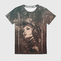 Женская футболка Волевая девушка-андроид