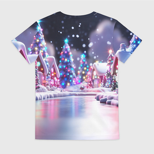 Женская футболка Новогоднее настроение фонариков / 3D-принт – фото 2