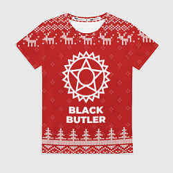 Женская футболка Новогодний Black Butler с оленями