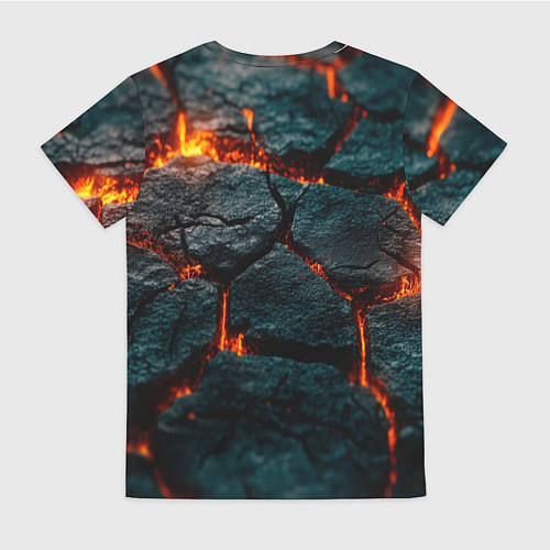 Женская футболка Скала и лава / 3D-принт – фото 2