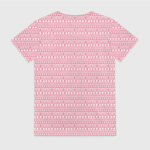 Женская футболка Розовый с белым простой узор / 3D-принт – фото 2