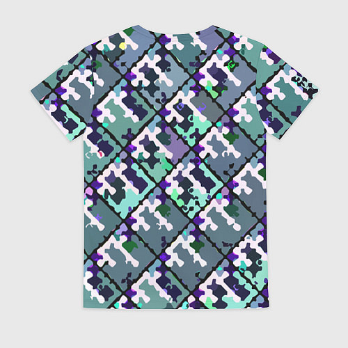 Женская футболка Бирюзовый абстрактный паттерн / 3D-принт – фото 2