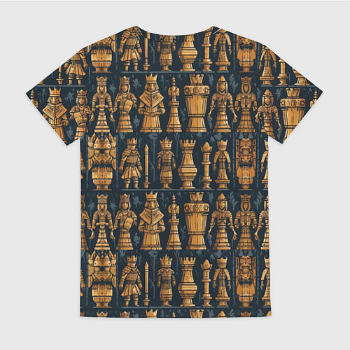 Женская футболка Ладья ферзь пешка и другие шахматные фигуры / 3D-принт – фото 2