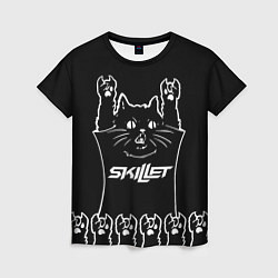 Футболка женская Skillet: cat rock, цвет: 3D-принт