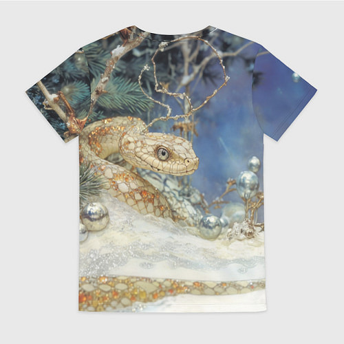 Женская футболка Большая змея в лесу / 3D-принт – фото 2