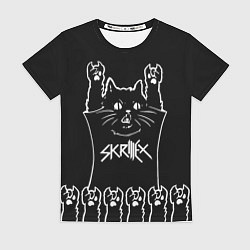 Футболка женская Skrillex: cat rock, цвет: 3D-принт