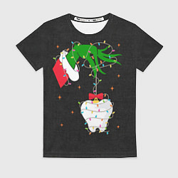 Женская футболка Гринч похищает у зубной феи