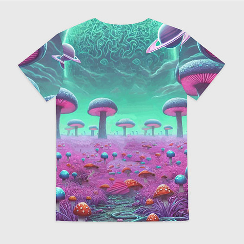 Женская футболка Рик и Морту на сказочной грибной планете - нейроар / 3D-принт – фото 2
