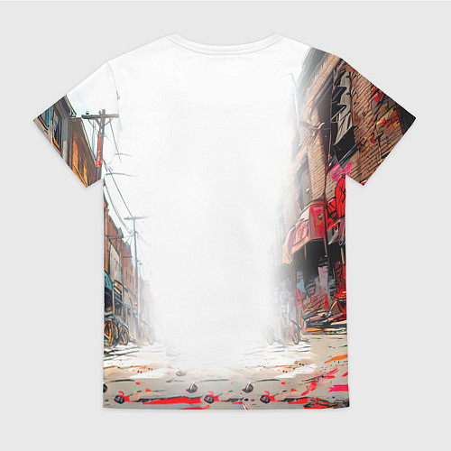 Женская футболка BMX трюки в городе / 3D-принт – фото 2