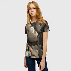 Футболка женская Жидкая субстанция светло-коричневая, цвет: 3D-принт — фото 2