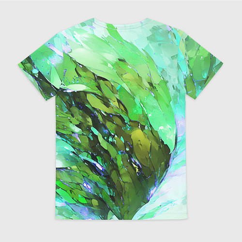 Женская футболка Зелёная абстракция / 3D-принт – фото 2