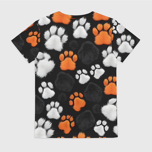 Женская футболка Мохнатые лапки / 3D-принт – фото 2
