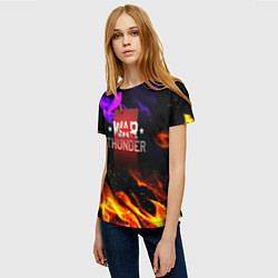 Футболка женская Warthunder neon flame, цвет: 3D-принт — фото 2