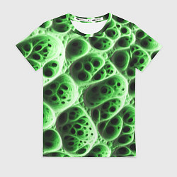 Футболка женская Зелёная пористая структура, цвет: 3D-принт