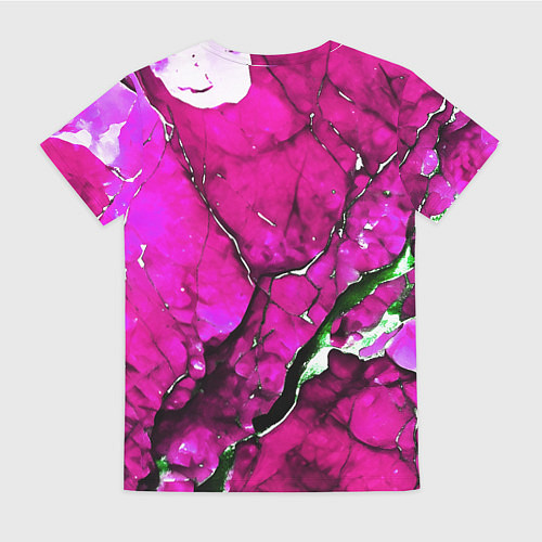 Женская футболка Розовый треснувший камень / 3D-принт – фото 2
