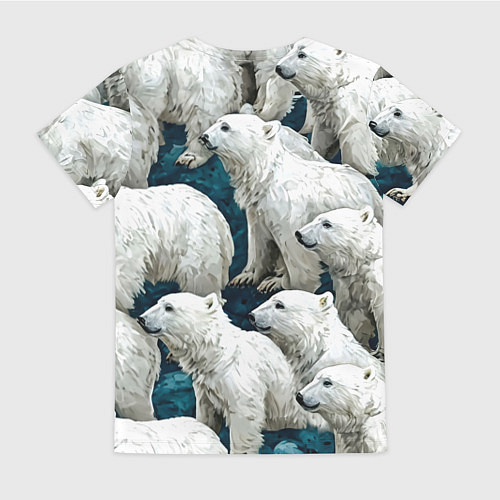 Женская футболка Свора белых медведей / 3D-принт – фото 2