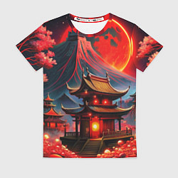 Женская футболка Japan red nature