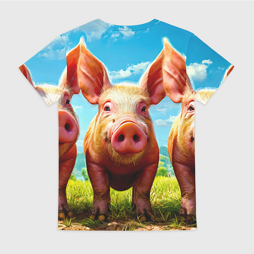 Женская футболка Три поросенка / 3D-принт – фото 2