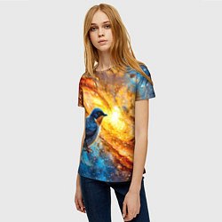 Футболка женская Ласточка в космосе, цвет: 3D-принт — фото 2