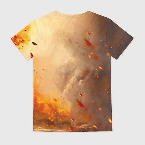 Женская футболка Павлин в огне / 3D-принт – фото 2