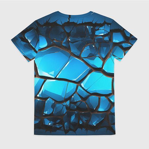 Женская футболка Синяя текстура объемных плит / 3D-принт – фото 2
