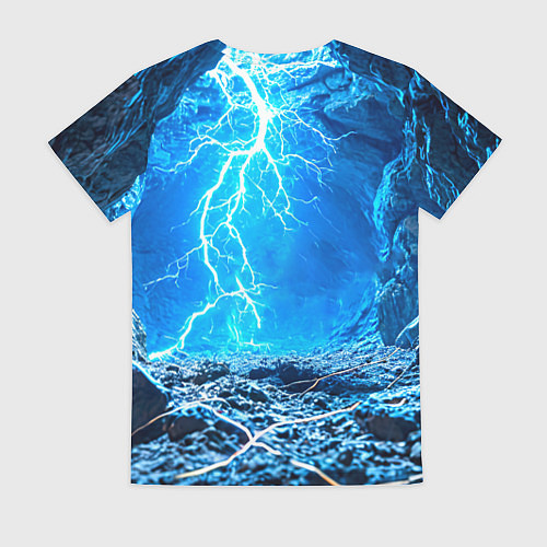 Женская футболка Акула и разряд молнии / 3D-принт – фото 2