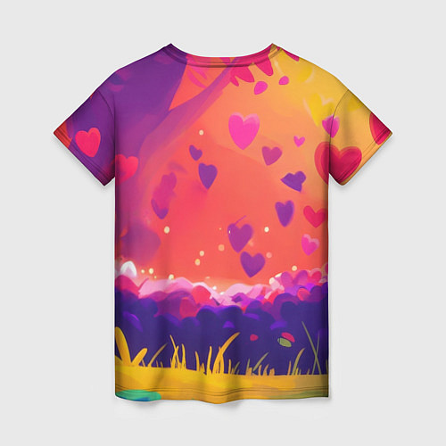 Женская футболка Влюбленный милый песец / 3D-принт – фото 2