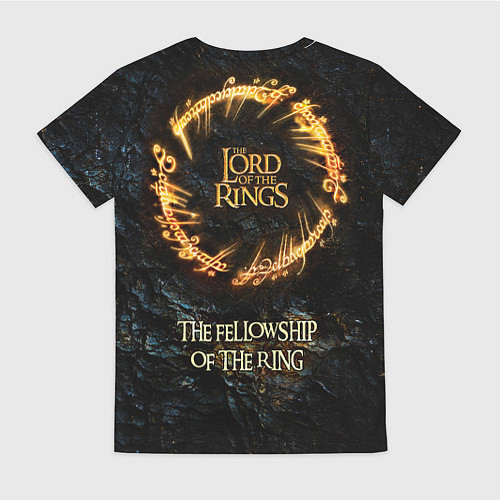 Женская футболка Lord of the rings - the fellowship of the ring / 3D-принт – фото 2