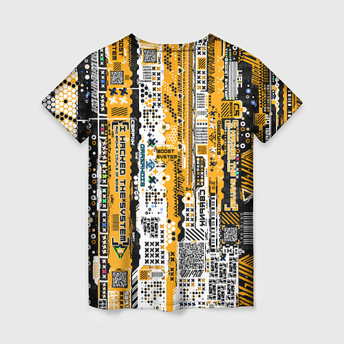 Женская футболка Cyberpunk pattern yellow / 3D-принт – фото 2