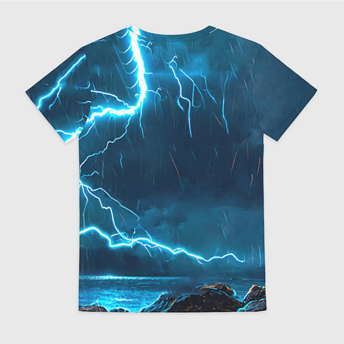 Женская футболка Чайка и молния / 3D-принт – фото 2