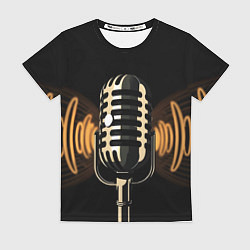 Женская футболка Микрофон и звук