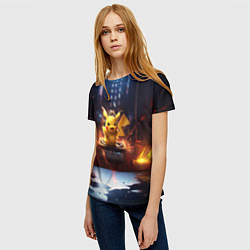 Футболка женская Пикачу на диджейской стойке, цвет: 3D-принт — фото 2