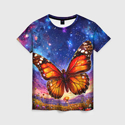 Женская футболка Бабочка в космосе