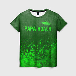 Женская футболка Papa Roach - green gradient посередине