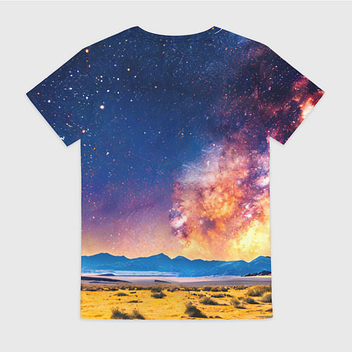 Женская футболка Верблюд и звездное небо / 3D-принт – фото 2