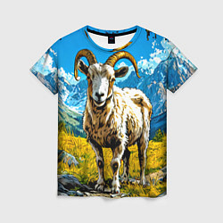 Женская футболка Горный козел