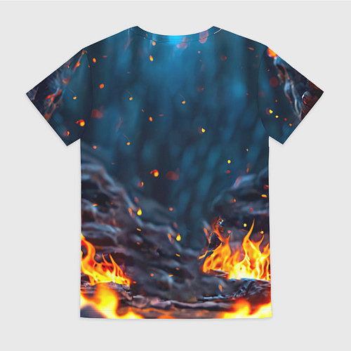 Женская футболка Песец в огне / 3D-принт – фото 2