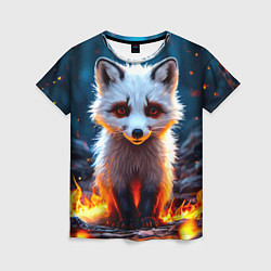 Женская футболка Песец в огне