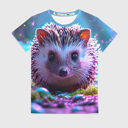Футболка женская Ёжики в сказаочном лесу, цвет: 3D-принт