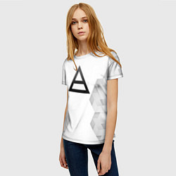 Футболка женская Thirty Seconds to Mars white poly, цвет: 3D-принт — фото 2