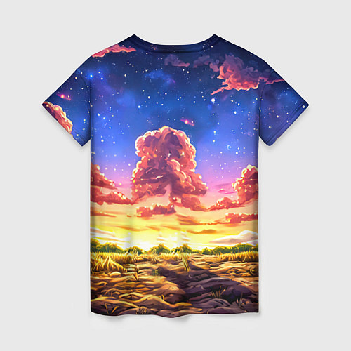 Женская футболка Буйвол в звездной ночи / 3D-принт – фото 2