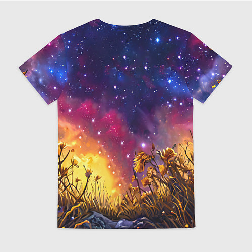 Женская футболка Песец в звездную ночь / 3D-принт – фото 2