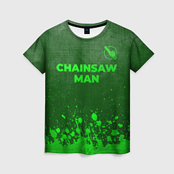 Футболка женская Chainsaw Man - green gradient посередине, цвет: 3D-принт