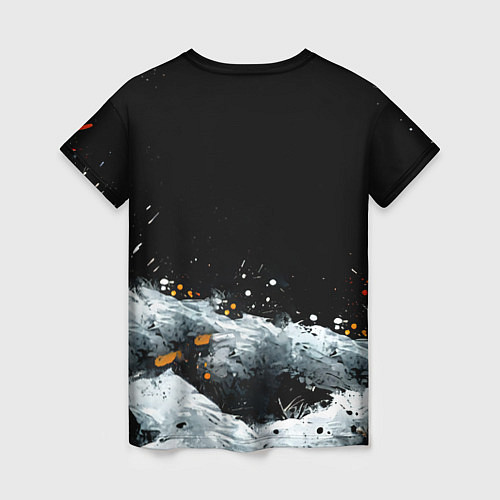 Женская футболка Песец на черном / 3D-принт – фото 2